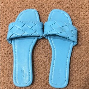 Forever 21 Blue braided slip on sandals
